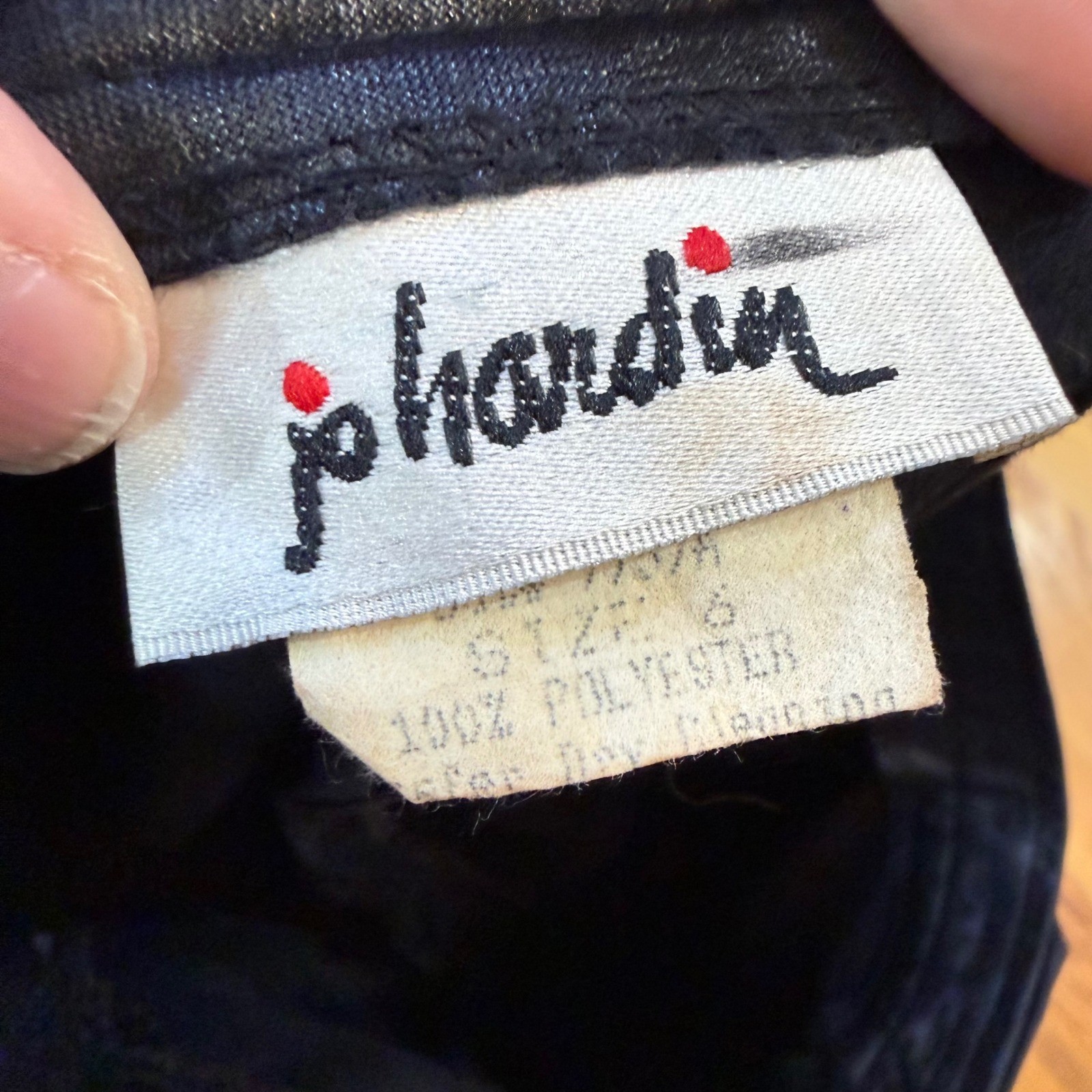 Jo Hardin Vintage Black Faux Leather High Waisted Pants Made in USA Size 6