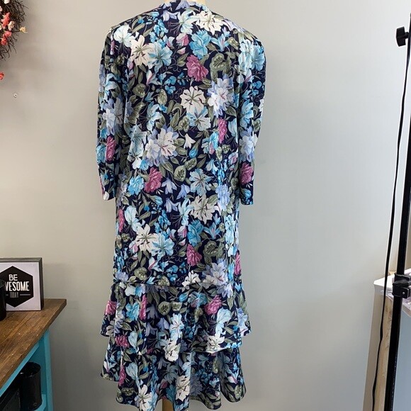 Tina Barrie Vintage floral skirt set size 10 polyester multicolor made in USA
