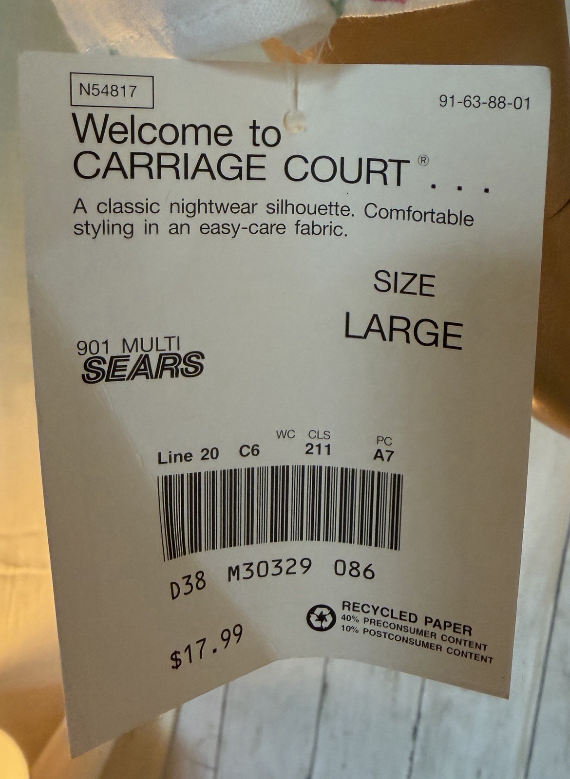 Vintage Sears Carriage Court Cottagecore Prairie Floral Nightgown Large NWT Spot
