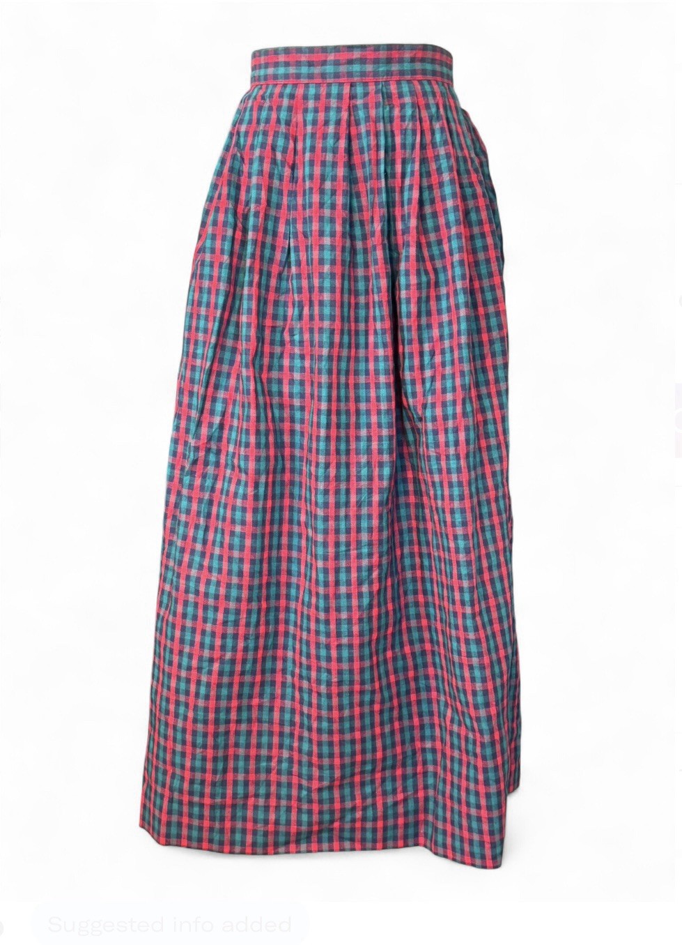 Vintage David Brooks Red Green Plaid Maxi Skirt Size 10 USA Holiday Preppy