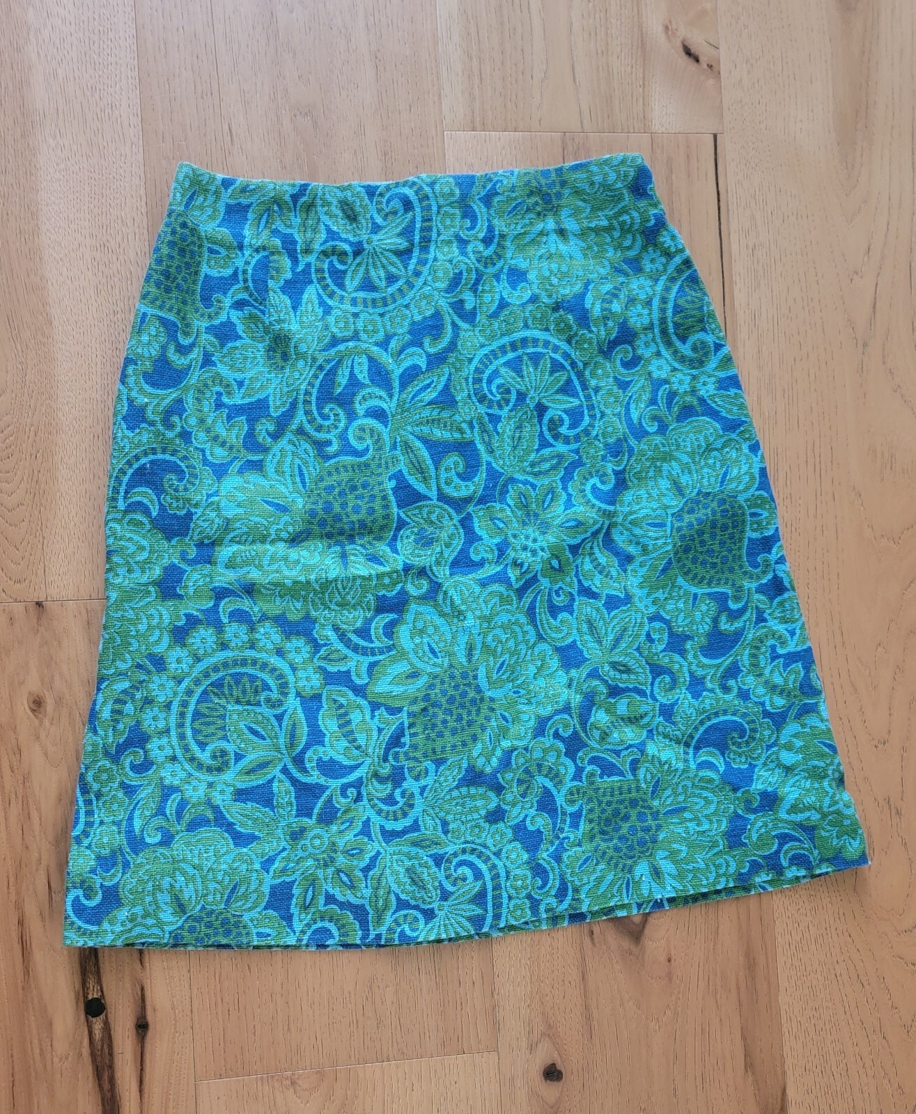 Vintage 60s Blue Green Skirt