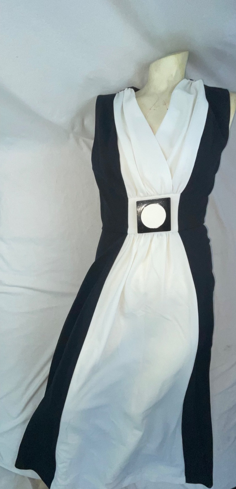 VTG 60S 70S WOMENS S QUEEN OF CLUBS SPADES DISCO MOD RETRO LONG POLYESTER DRESS