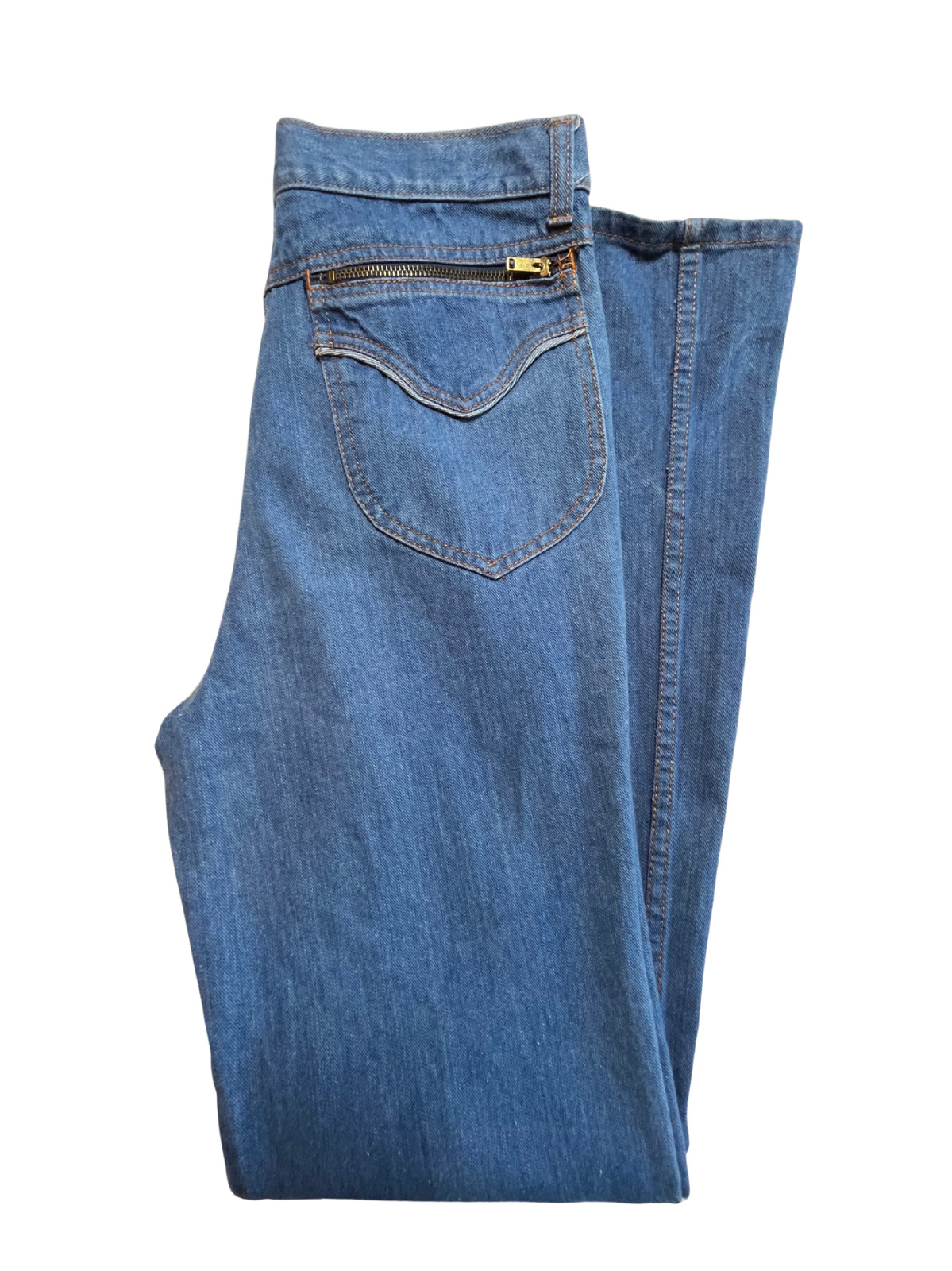 Vintage 80s Flared Jeans 29 34 Blue Cotton Tall Sears StyleWorks Western Grunge