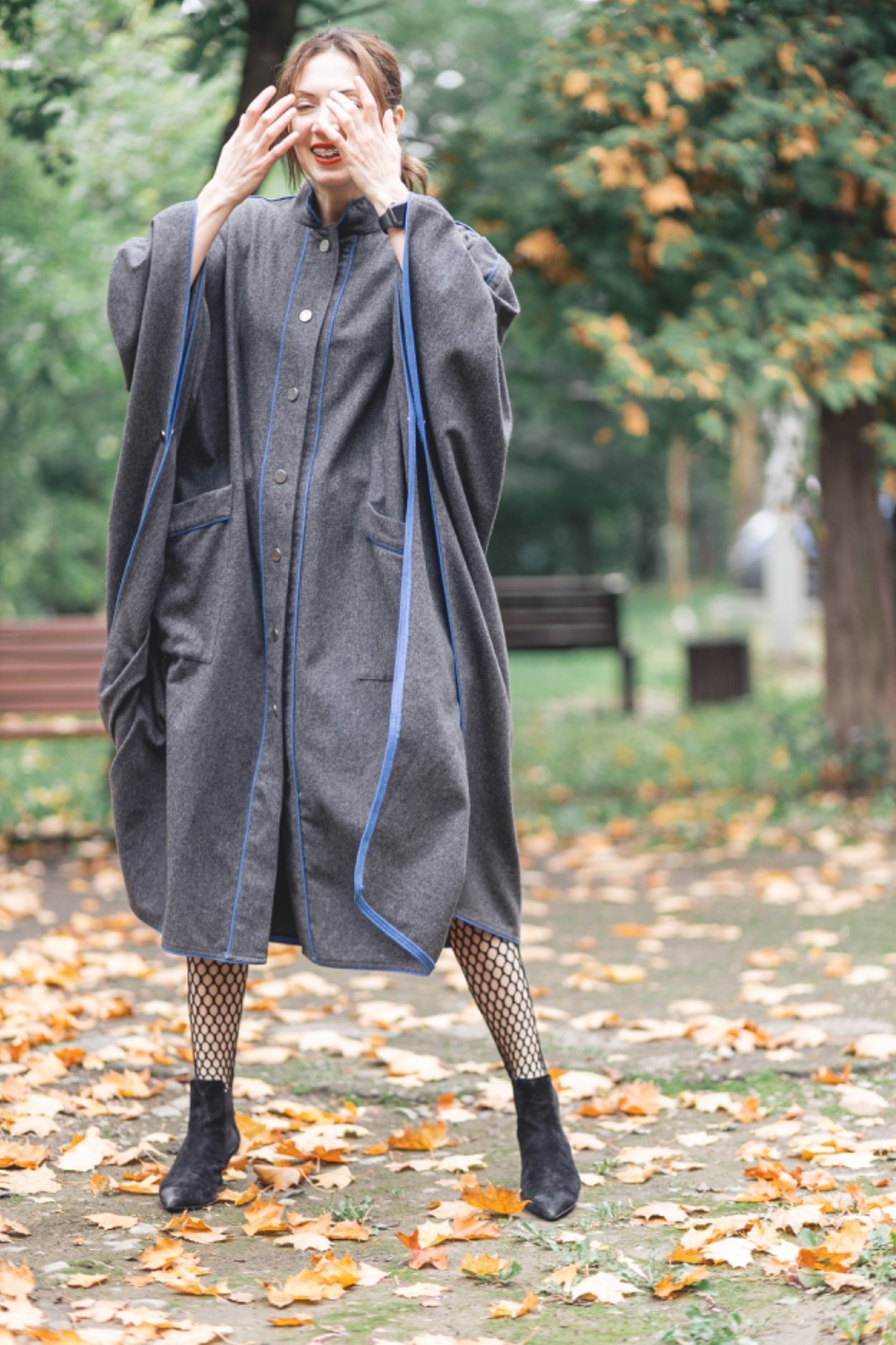 Vintage West Germany Wool Cape Coat | Avant-Garde Oversized Cloak | Minimalism