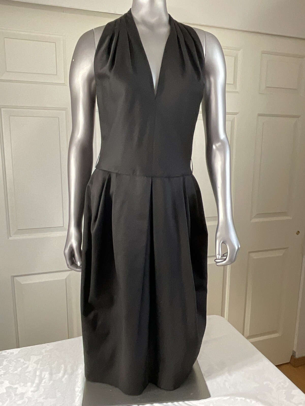 Vintage AJ Bari Dress 80s 90s Dark Pewter Color Dress Size 8