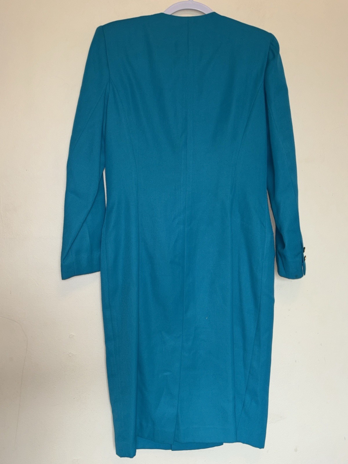 Vtg 80s Kasper Double Breasted Blazer Dress Sz 10 Gold Buttons Corpcore Office