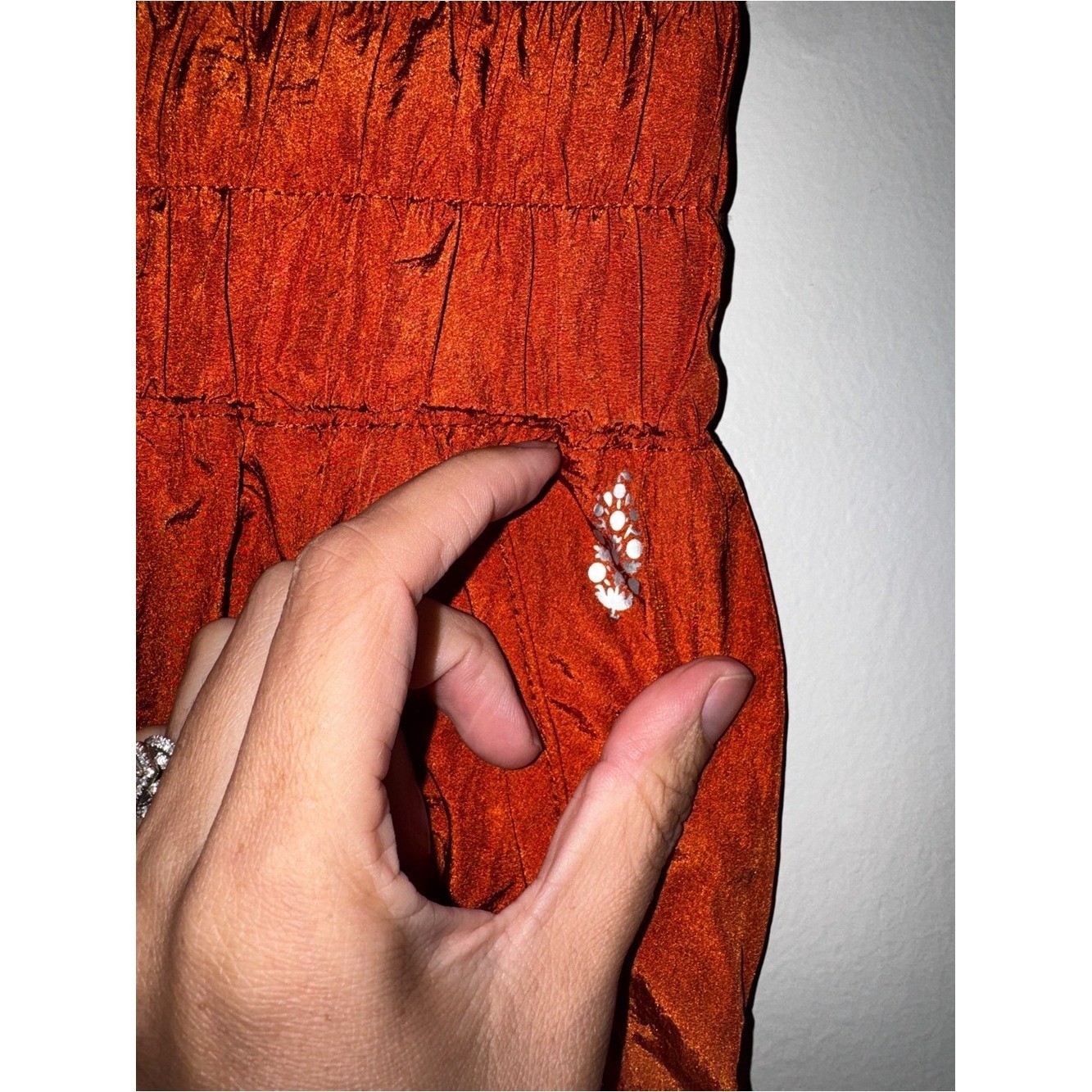 FP Movement by Free People High-Waist Rust Smocked Waist Shorts