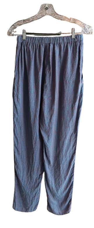 VTG FLAX Jeanne Engelhart Periwinkle Linen Short Dress/Pant Set Lagenlook -Small