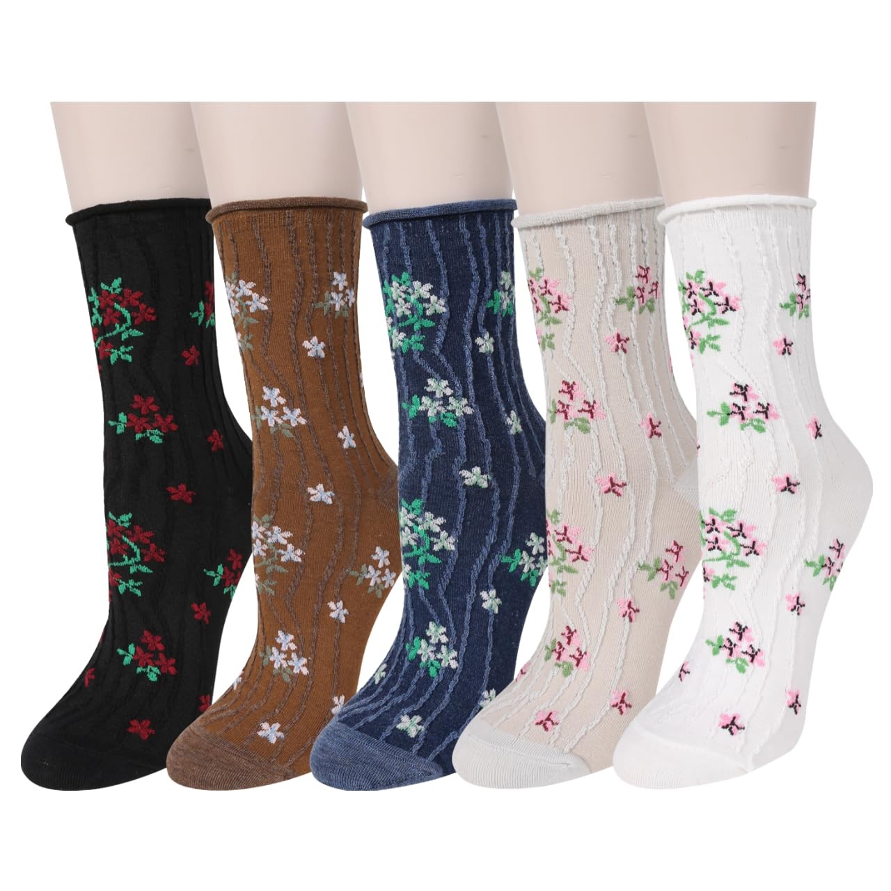 Benefeet Sox Womens Girls Cute Floral Socks One Size, 5 Pack-lilacs Flowers
