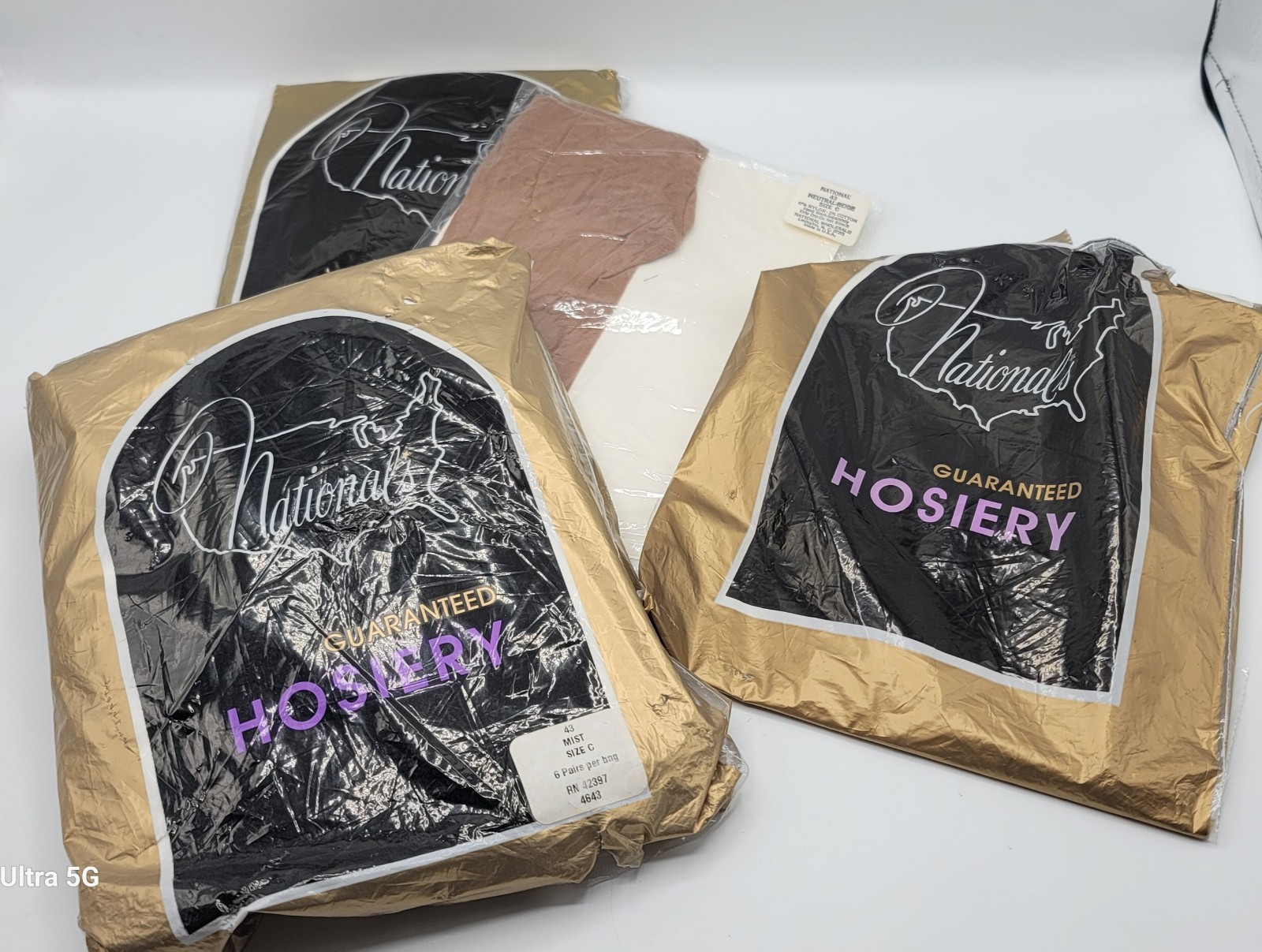 Vintage Nationals Hosiery Pantyhose Sz C & D Nude Beige Mist Lot Of 7 Pairs