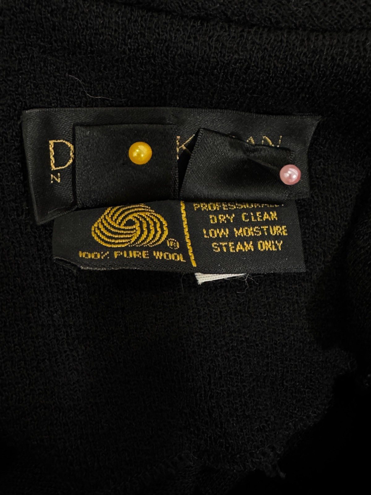 Donna Karan Archival Vintage Black Pure Wool Wrap Dress Sz 10 Union Made