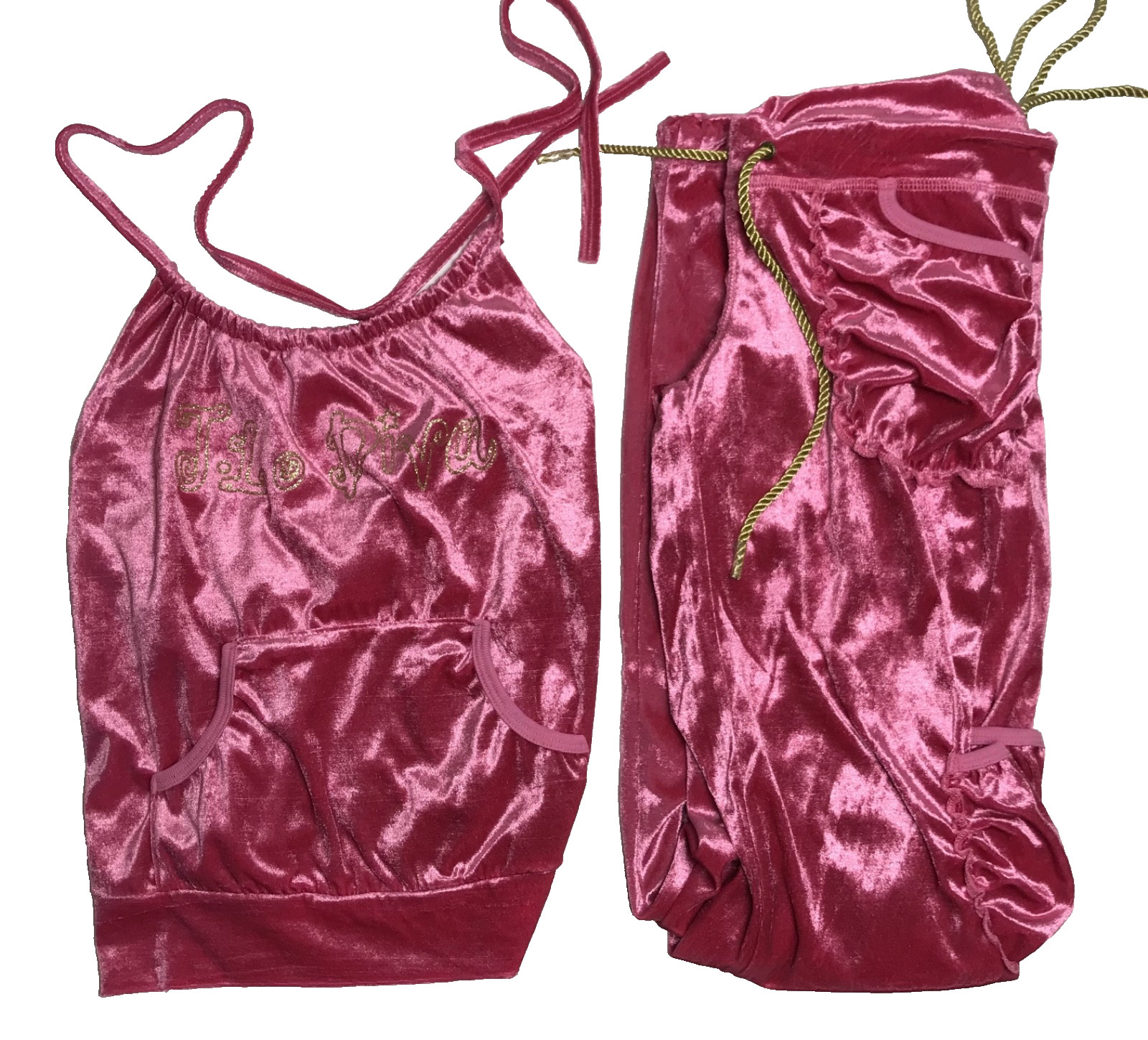 J-Lo Diva Girls Hot Pink Vintage Pants & Top Set Size Large New Vintage Stock