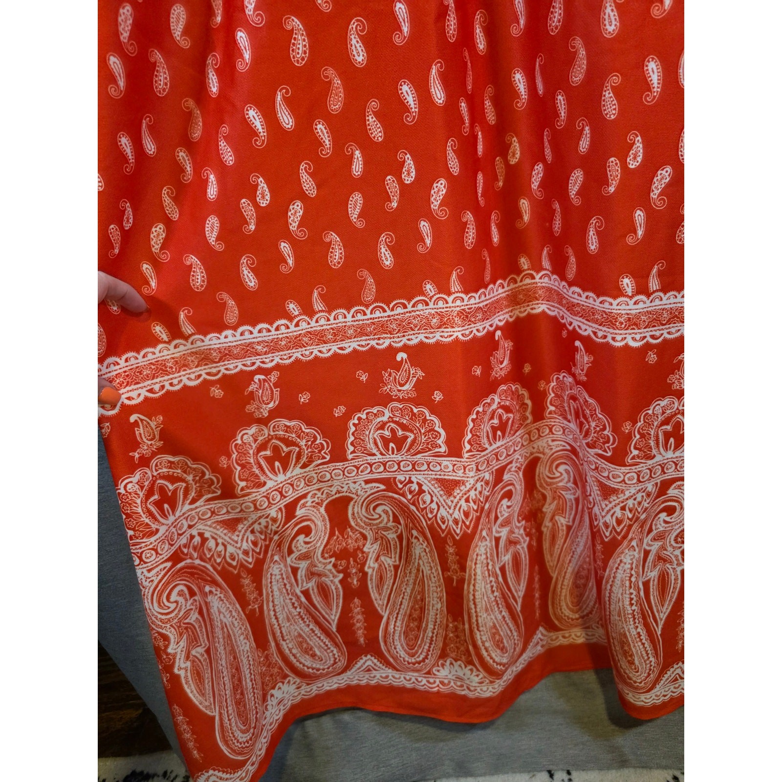 Vintage 70s Jack Hartley Inc Miami Red Bandana Boho Dress Sz Sm *READ*