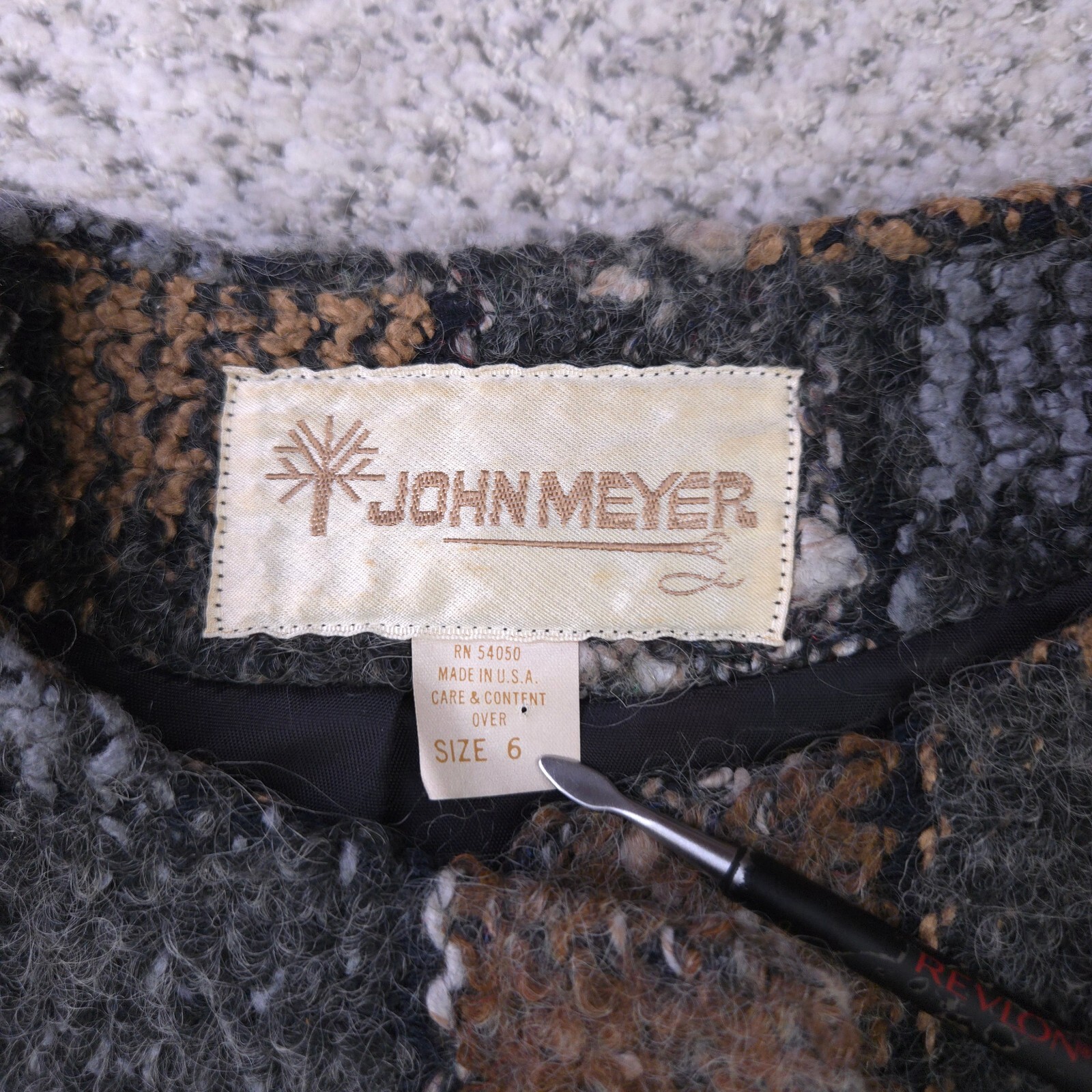 Vintage John Meyer Jacket Womens 6 Mohair Wool Blend 60s Cardigan Knit Lined GUC