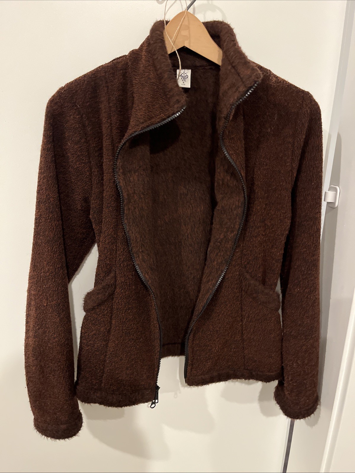 Prana Women’s Sherpa Fleece Jacket Maroon Full Zip S Vintage Made in USA