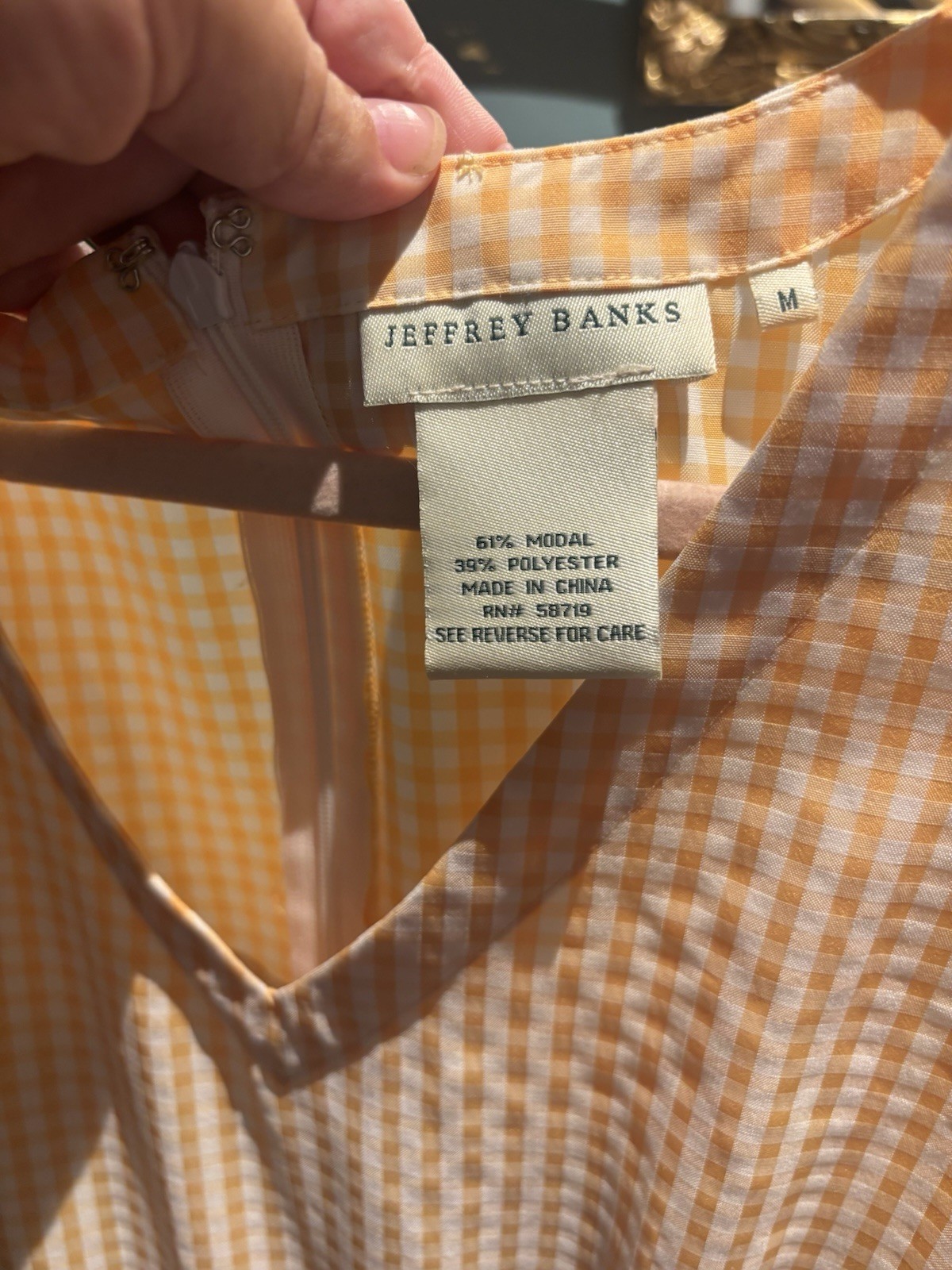 Vintage Jeffrey Banks Butter Yellow Gingham Maxi Dress
