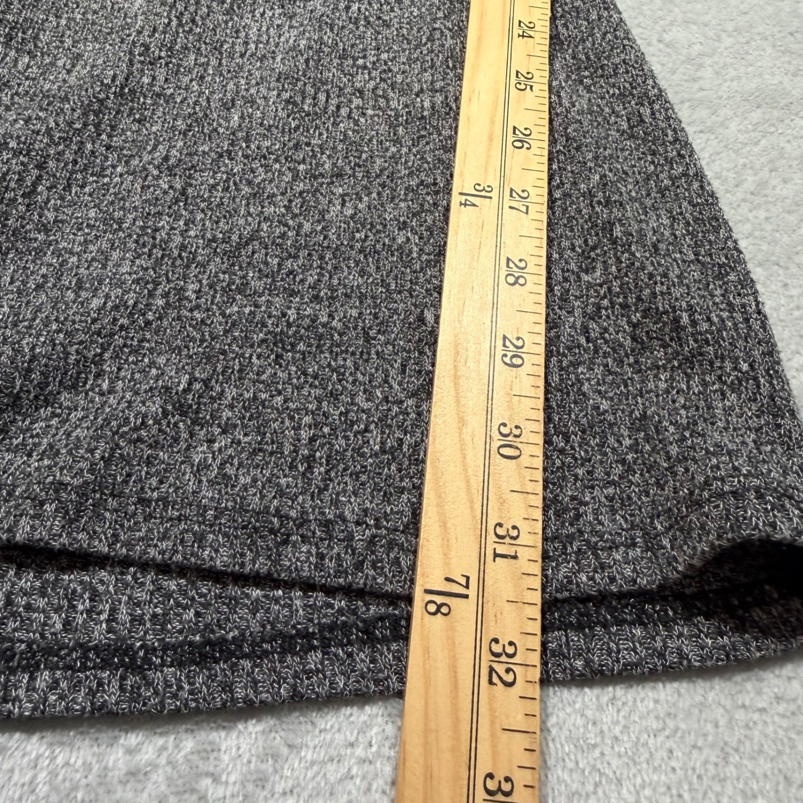 Vintage 90s Grey Ribbed Knit V-Neck minimalist layering Bodycon Mini Dress Small