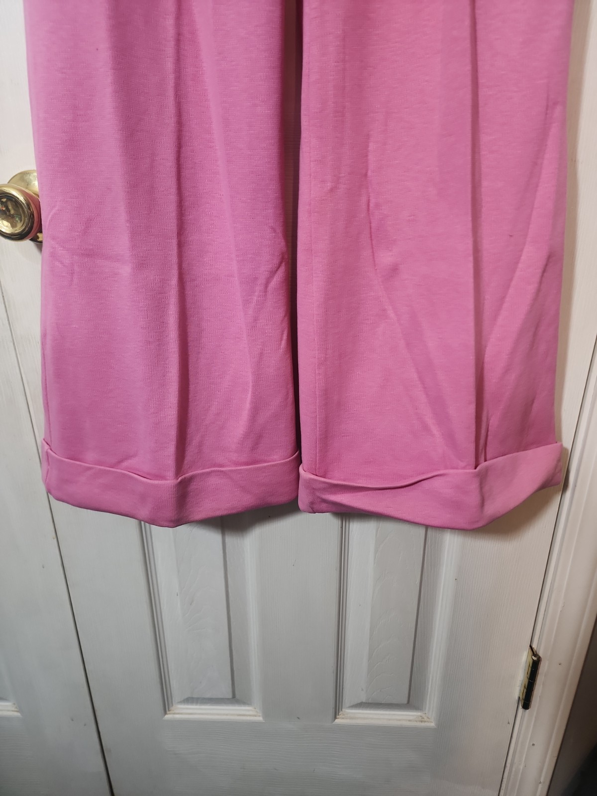Vintage 70s Bobbie Brooks Groovy Pink Bell Bottoms Union Made Sz 7 Womens 24×31
