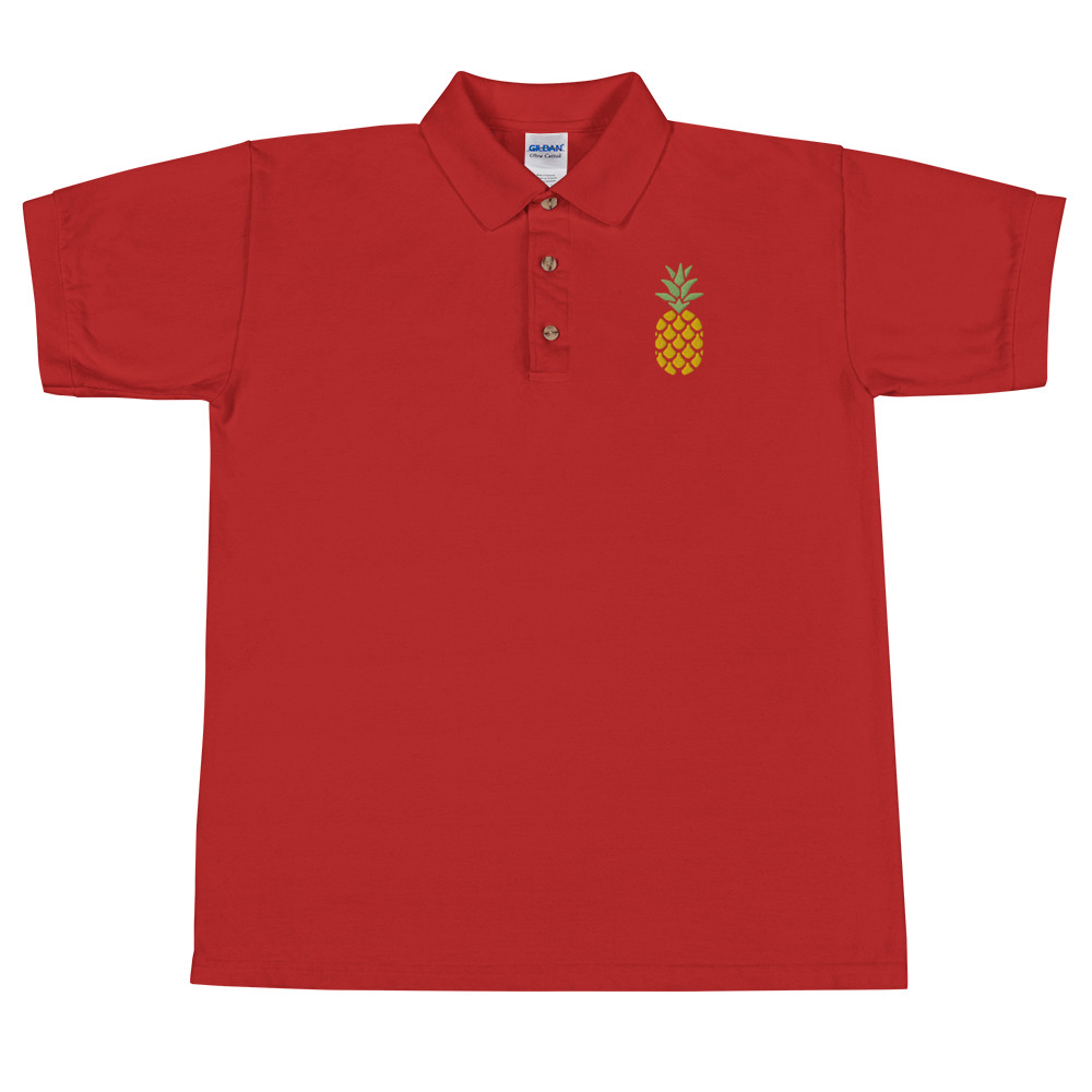 Pineapple Polo T-shirt, Embroidered Polo Shirt, Size S M L XL 2XL RELAXED FIT