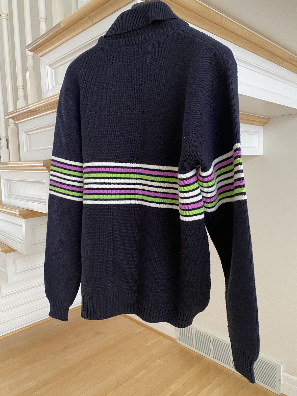 Vintage Women’s Arctic Cat Sweater Large Black Green Purple White Arcticwear