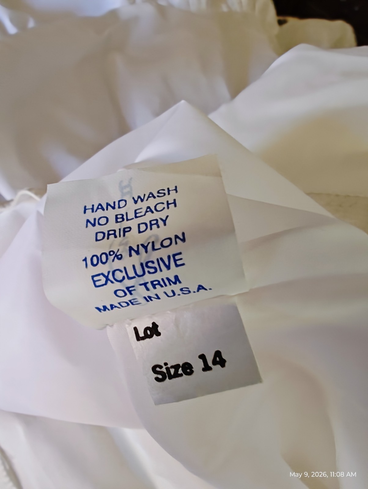 Bridal Petticoat – Love II – 70s 80s Full Length Tulle Tiered 42″ Crinoline-Sz 9
