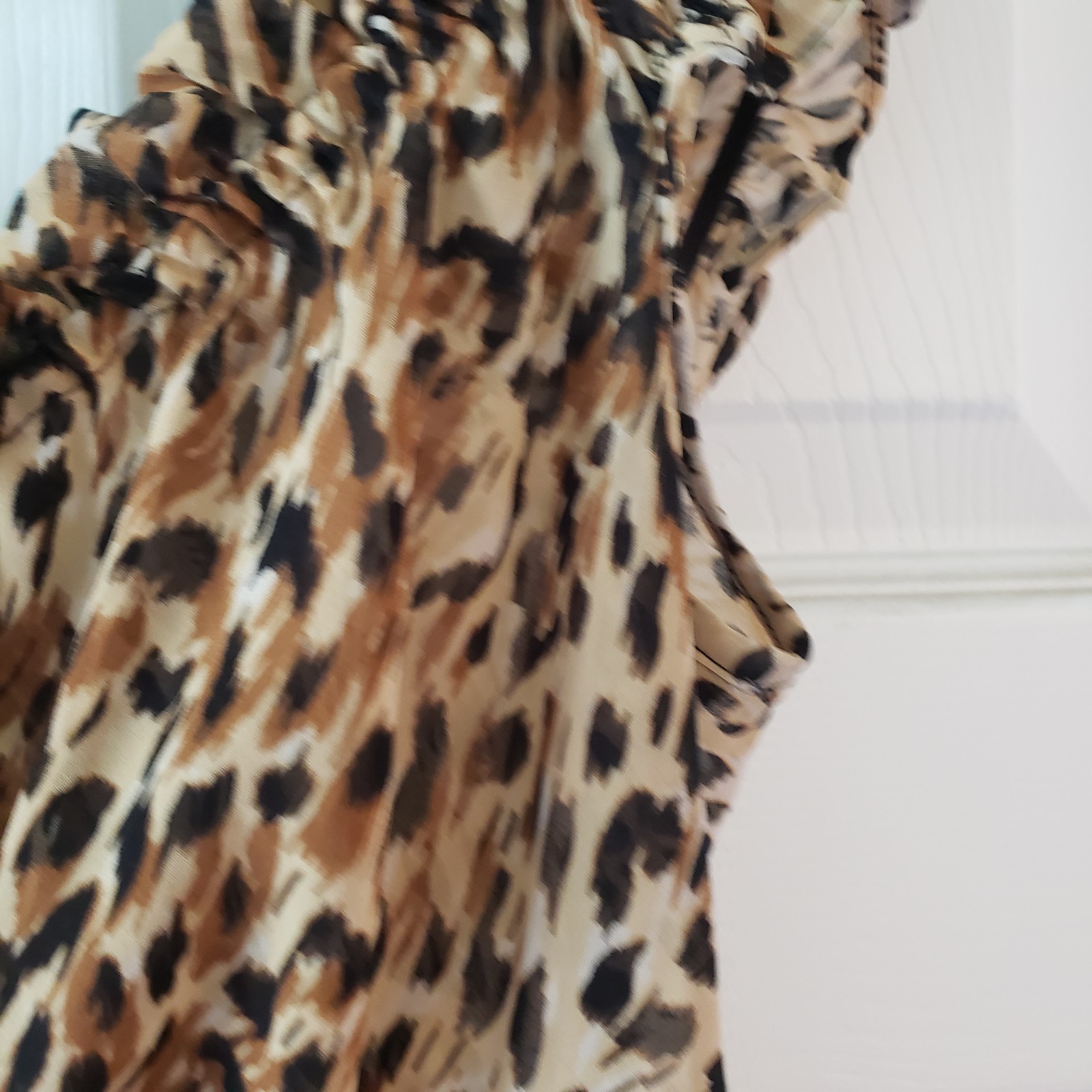 Betsey Johnson Intimates Milk Maid Ruffle Leopard Dress Party Boho Medium