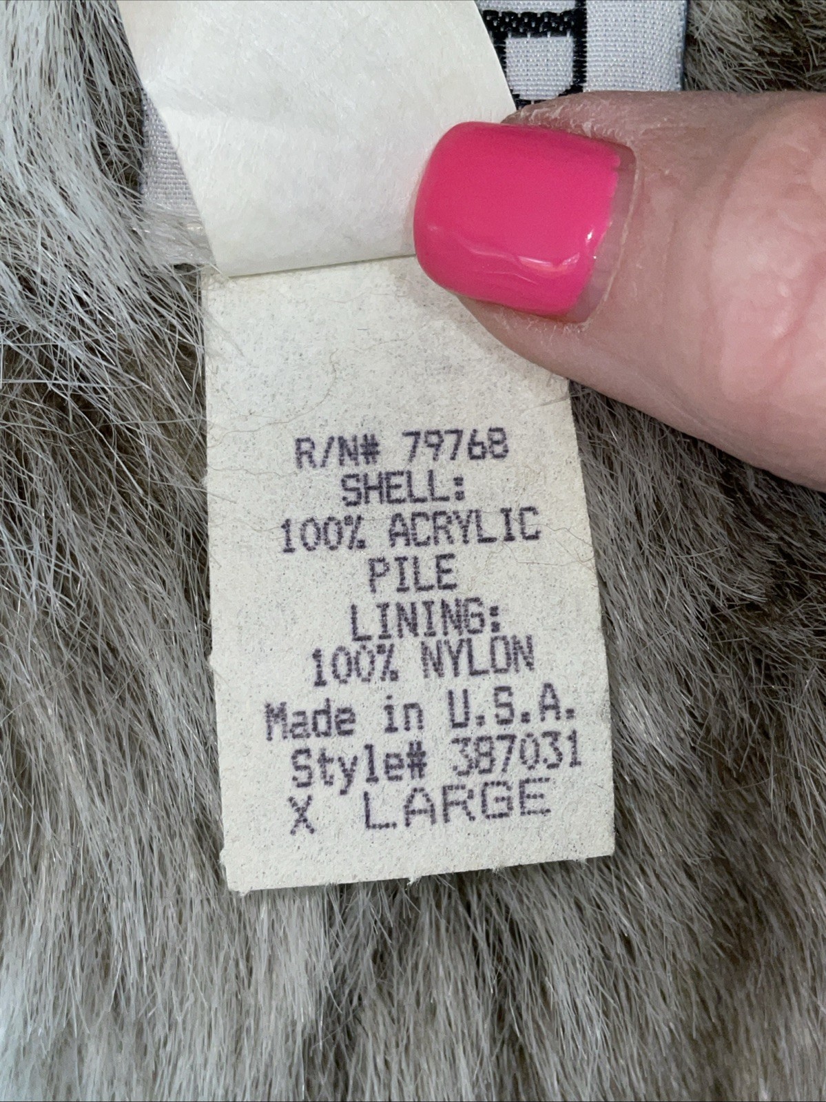 Vintage Blair Fur Coat Womens Size Extra Large Taupe/ Tan Faux Fur @1625