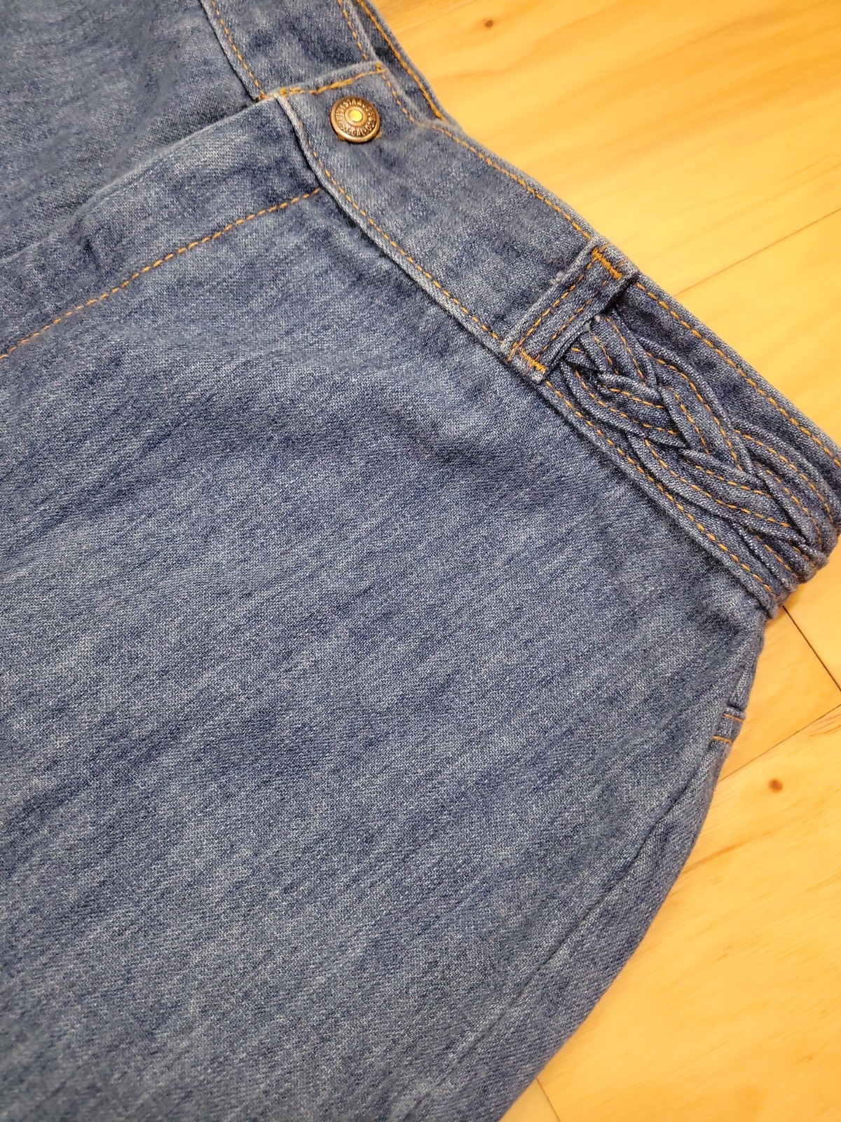 Vtg 70’s Levis Orange Tab Braided High Rise Chambray Denim Jeans Approx 29″ W
