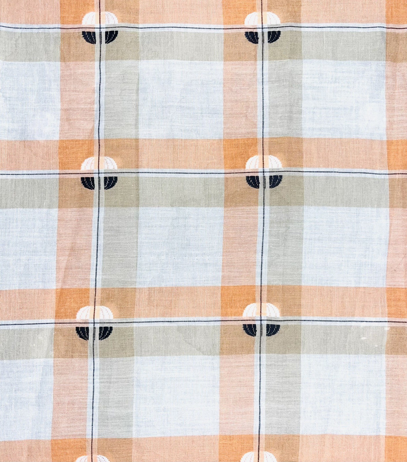1950s Vintage White Orange Black Plaid High Waist Rockabilly VLV Circle Skirt
