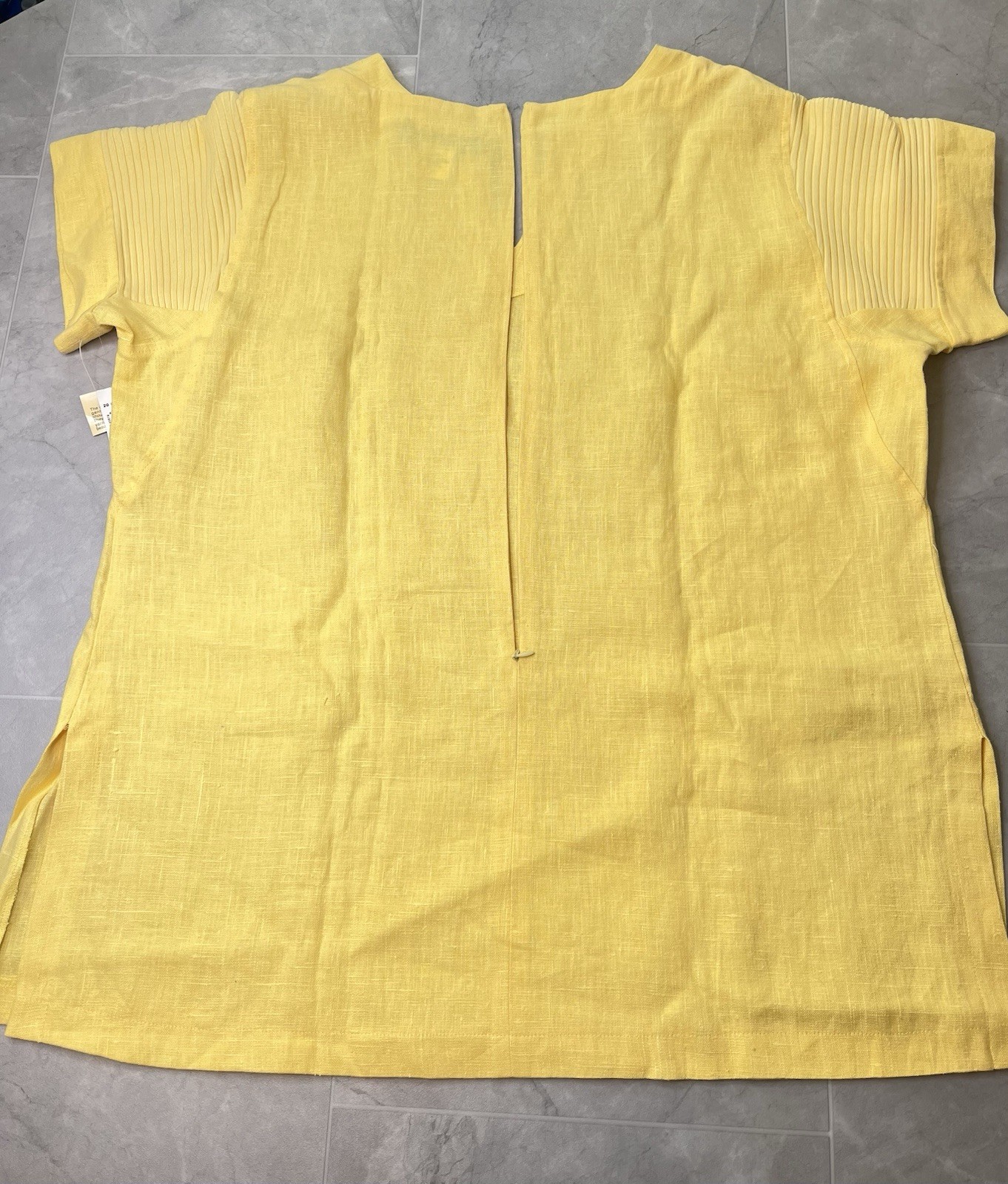 Harve Bernard by Benard Women’s Top Blouse Size 20W linen Back Zip Yellow New
