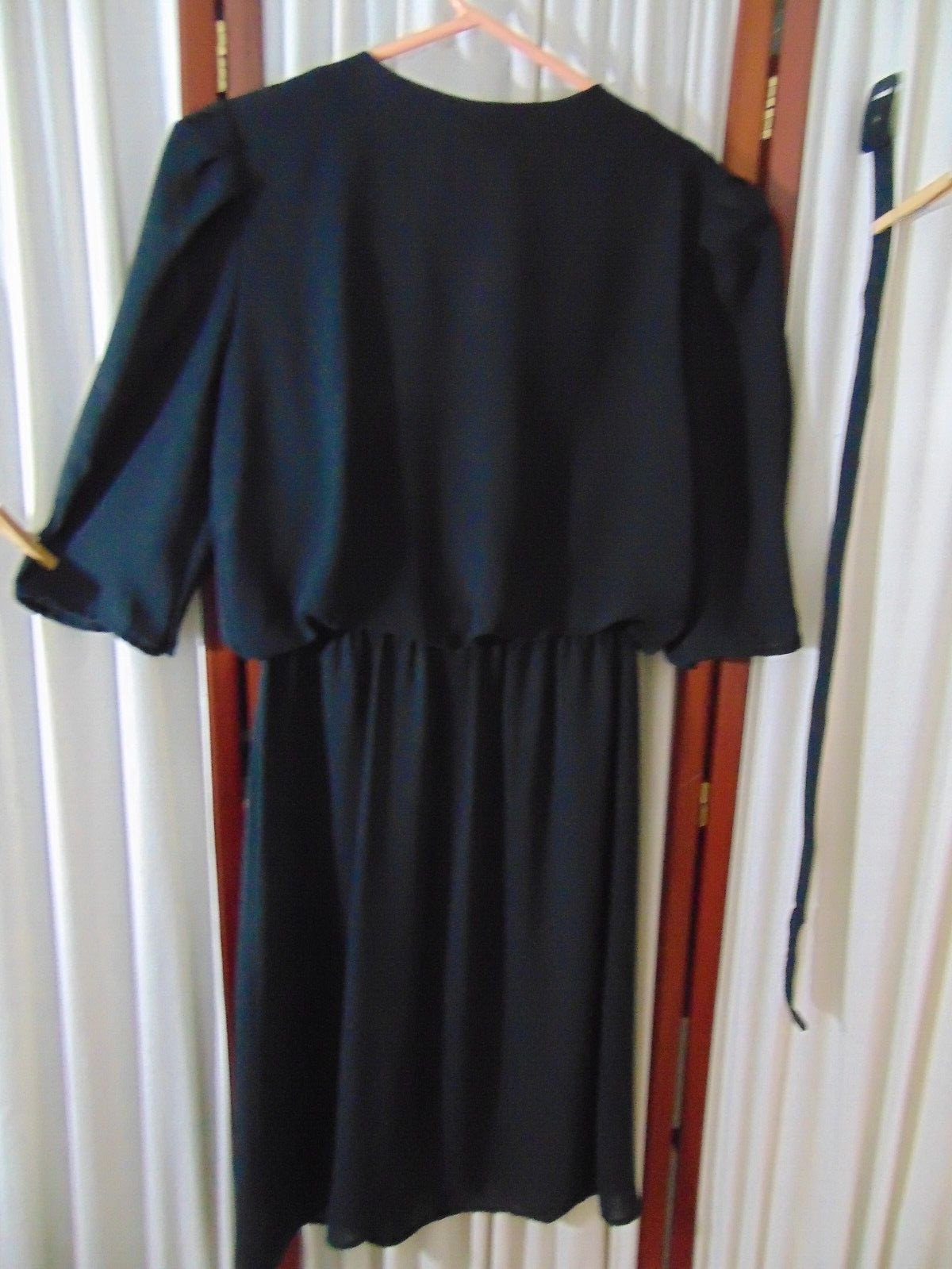 1970s Black Cocktail/Dressy DRESS by C.J.’s-M- Blouson Style-CLASSY – SALE