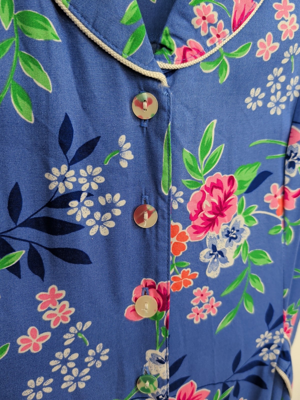 VTG 80’s 90’s ERIKA Maxi Dress Womens L Cottagecore Prairie Periwinkle Floral