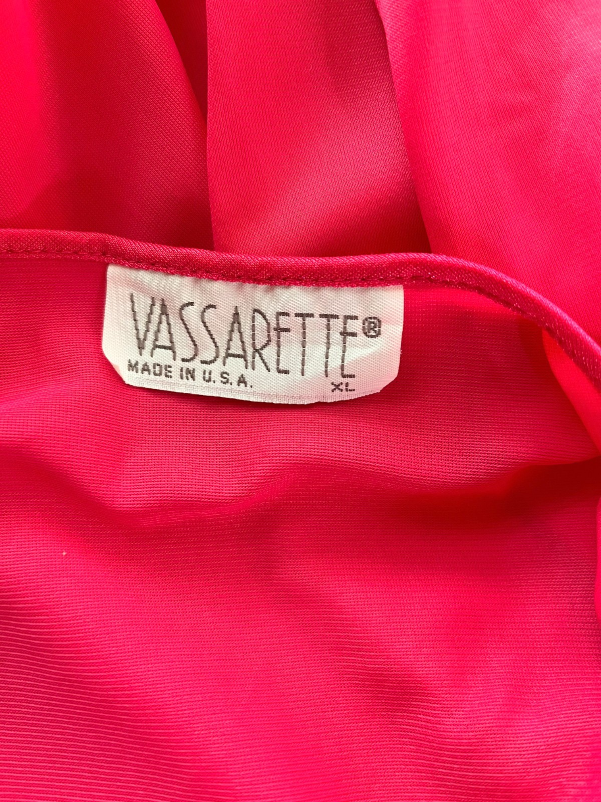 Vintage Vassarette Size XL Pink Tricot Nylon Housecoat Thin