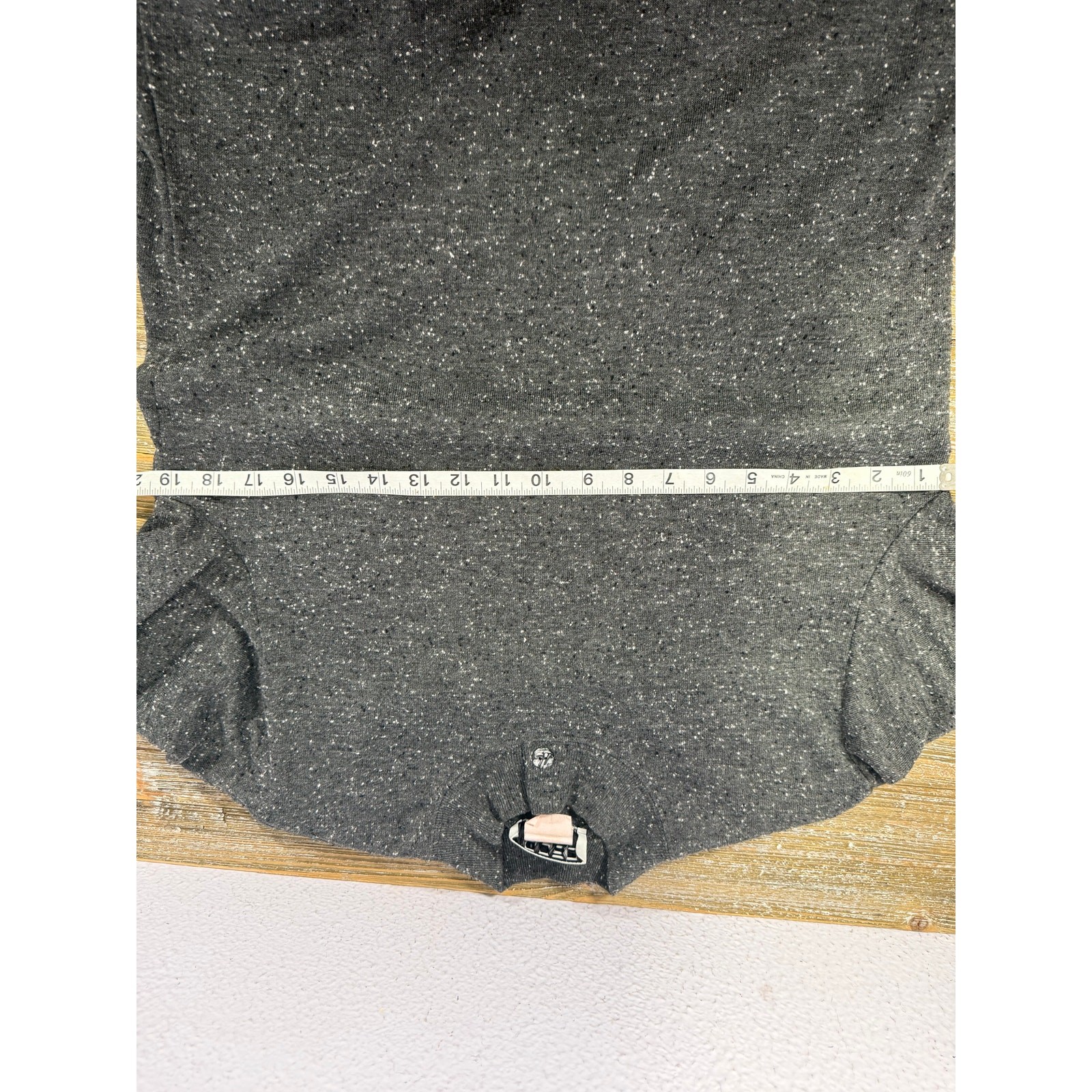 Vintage Teddi Mock Neck Top Womens Gray Speckled Minimalist M/L Grunge Soft Girl