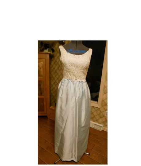 Gown elegant formal dress 50s 60s mid century sophisticated crochet rhinestones
