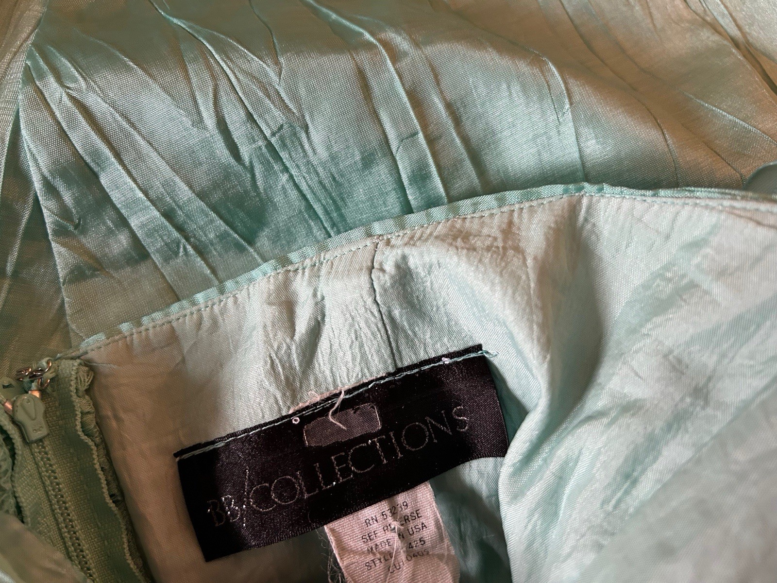 Vintage 1990’s Showstopper Coquette Aqua Evening Prom Formal Avant Garde Dress