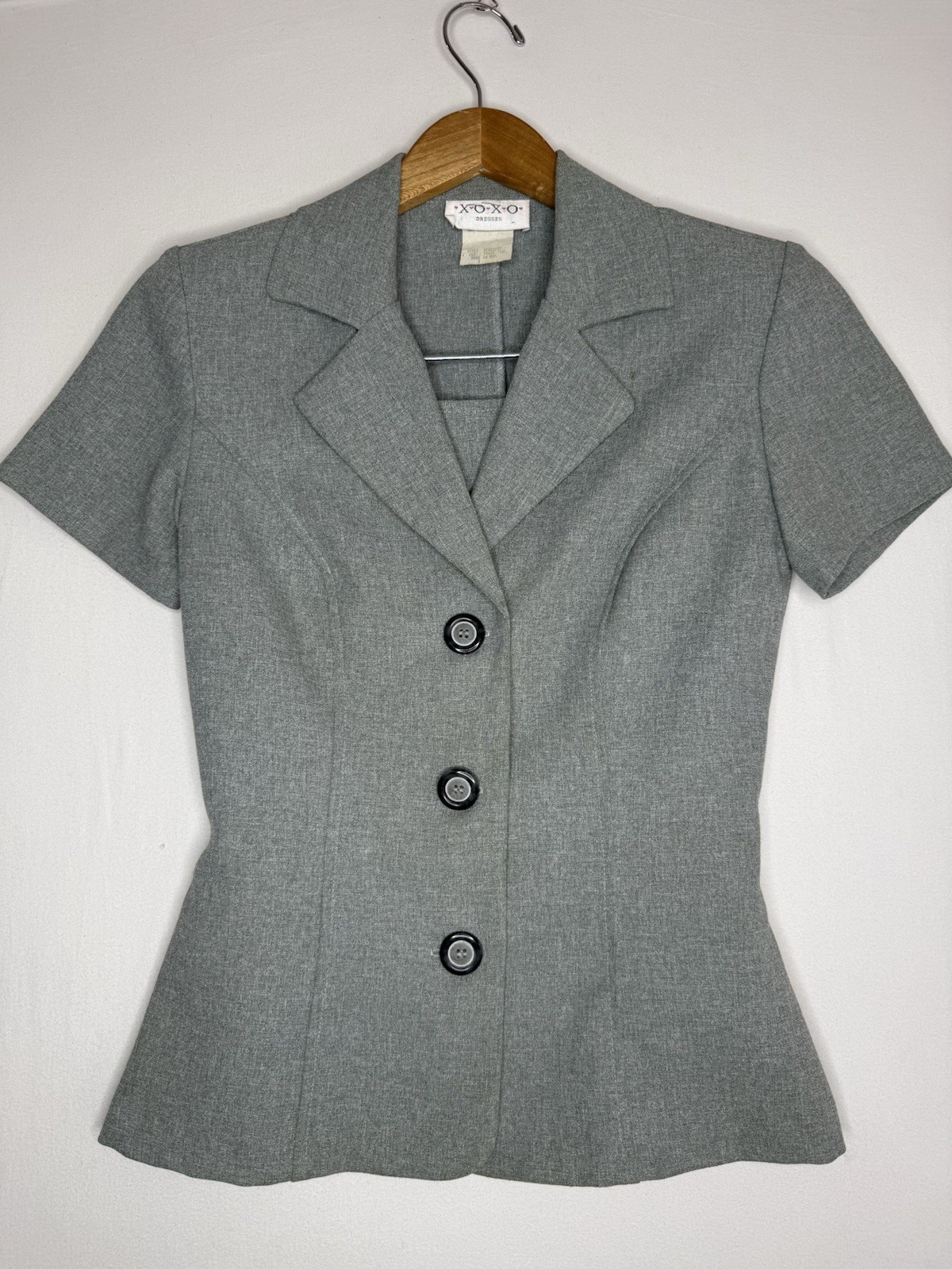 Vintage Y2K XOXO Two Piece Skirt Set, Women’s Size 3 Corpcore Gray Workwear