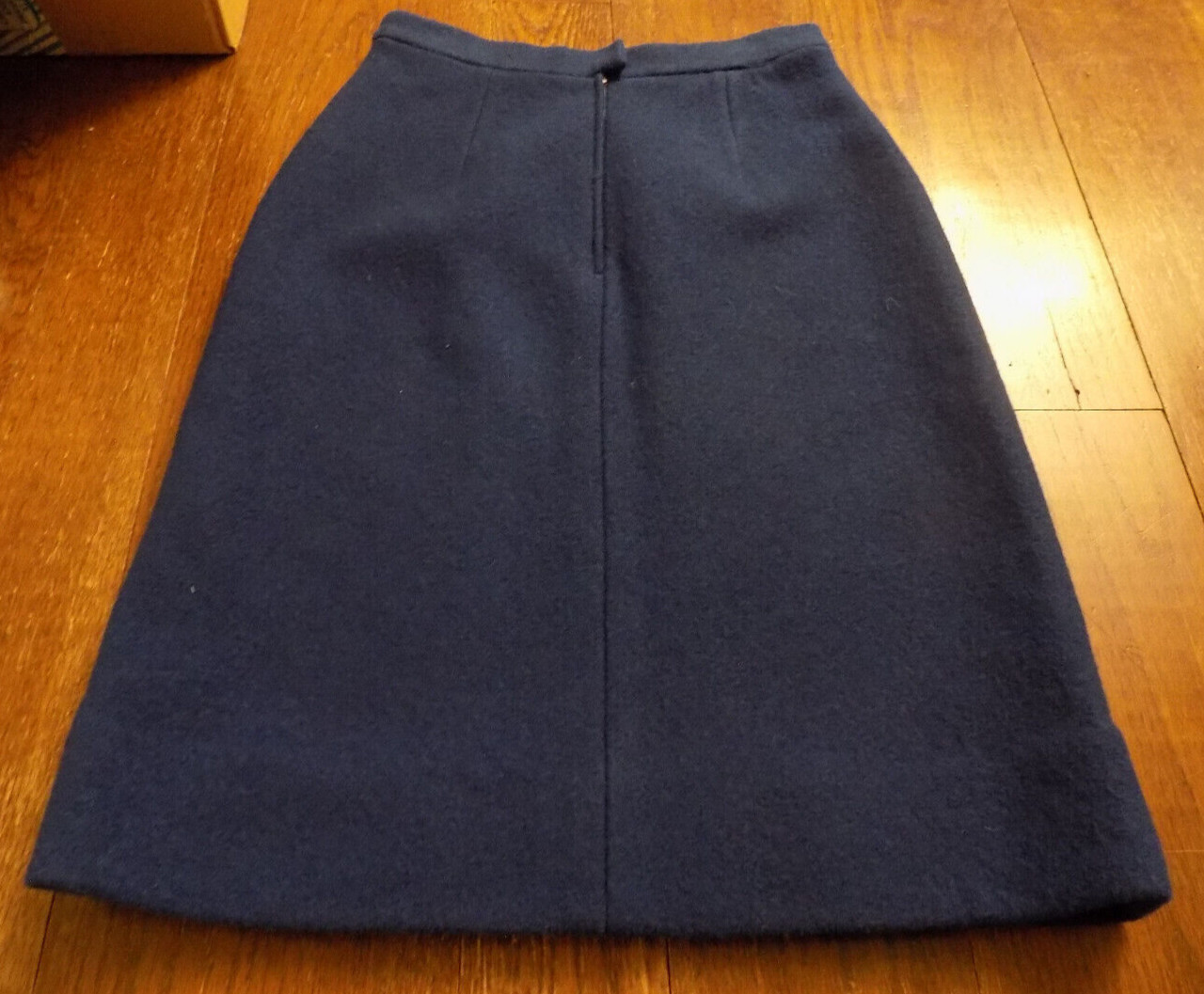 Vtg Boiled 100% New wool skirt Original Boos Austria lined midi navy blue 28″ W