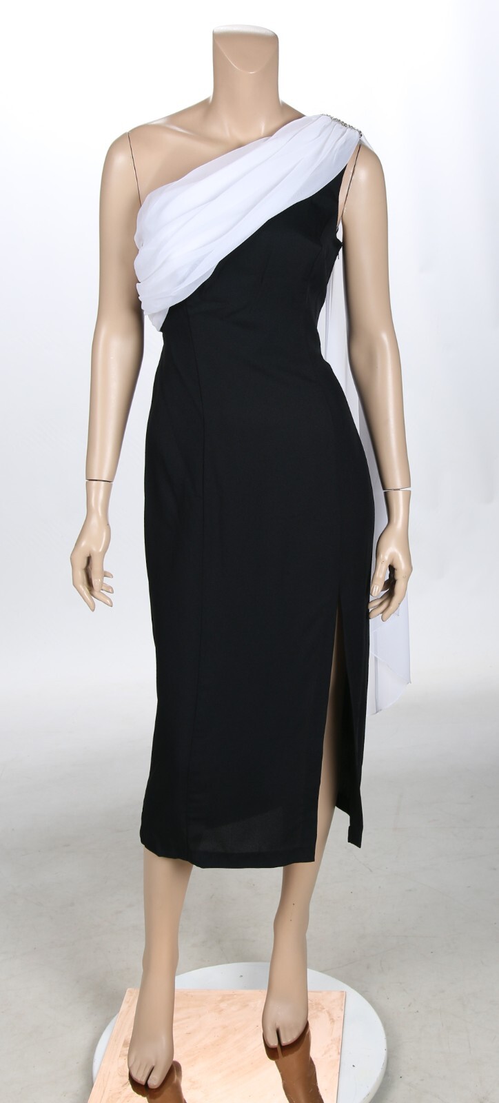 Essence Vintage 80s 90s Black & White Prom Party Formal Dress sz 8