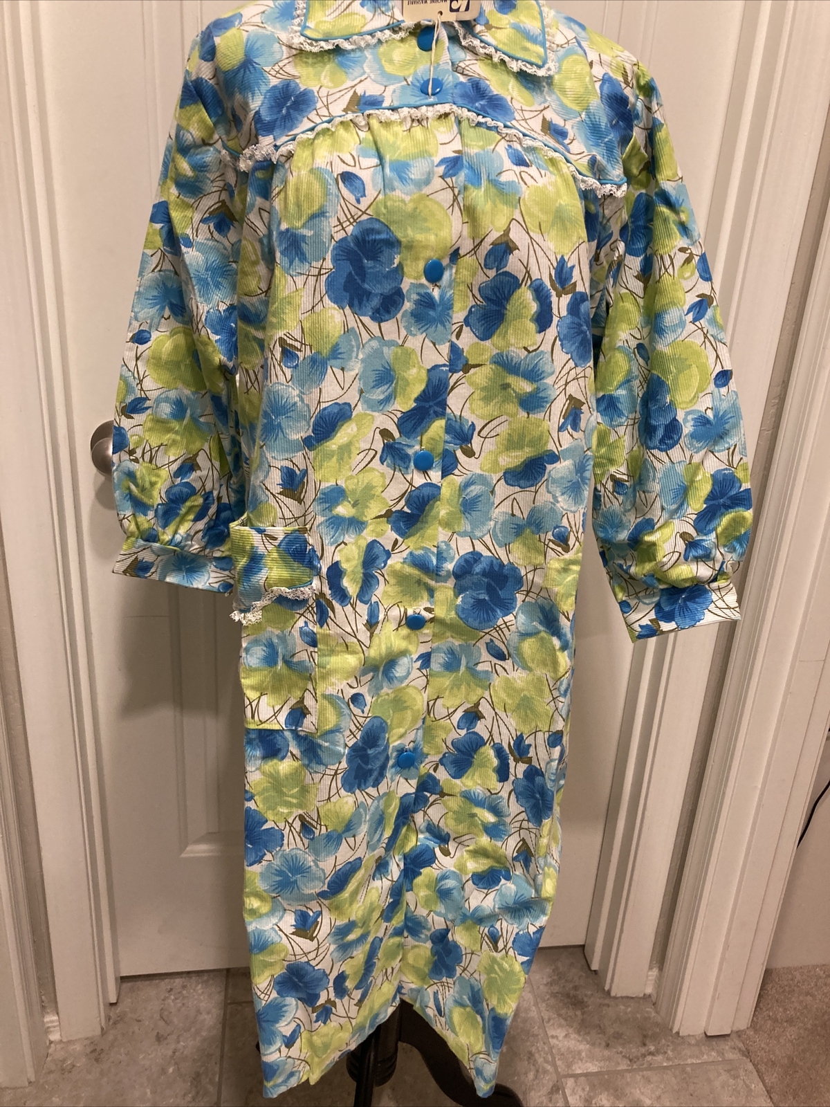 NWT Kickaway Corded Duster Blues/Greens See Measurements For Size Vintage