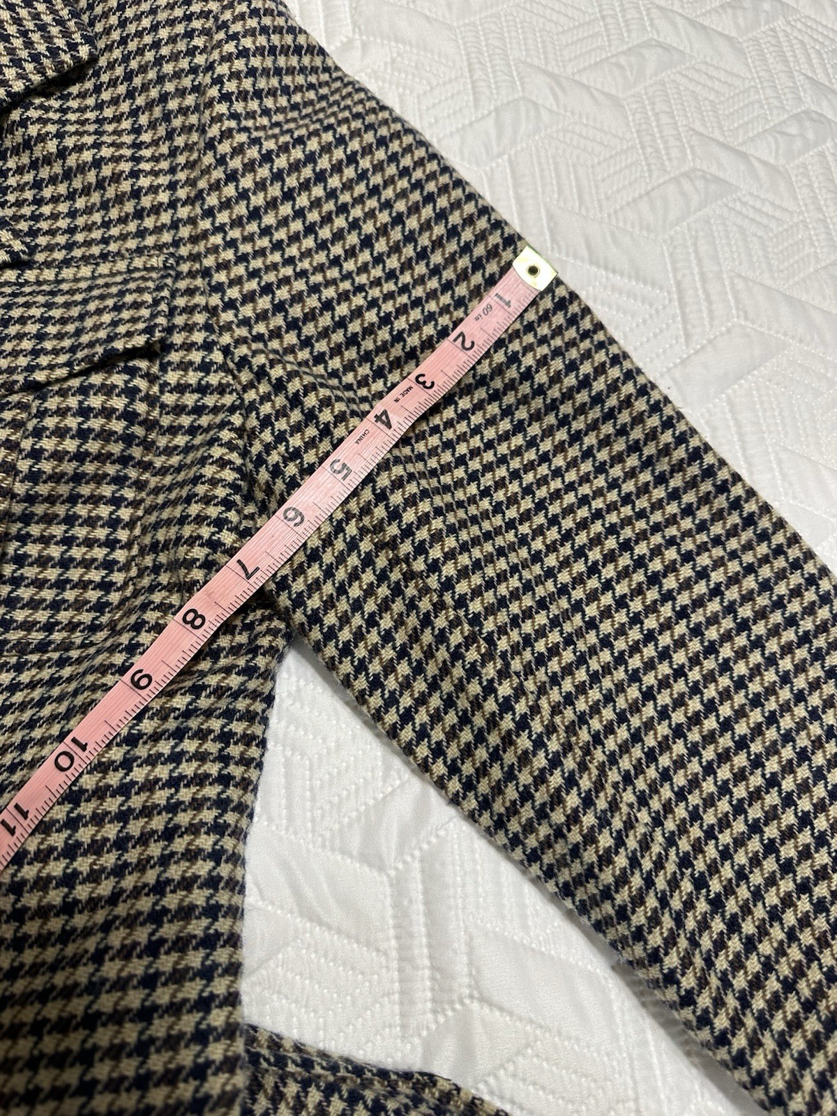 R.Z.R. Weatherwise Vtg Houndstooth Belted Blazer Jacket Quiet Luxury Career EUC