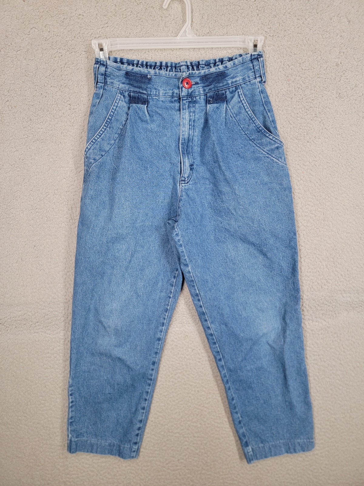 Vintage Cherokee Jeans Size 6 High Waisted Pleated Front Denim Elastic Waist