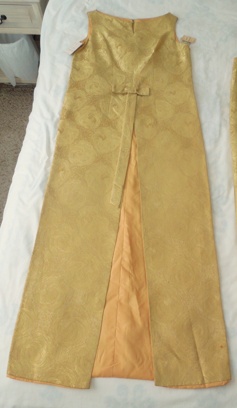 Vtg 60s KUKULUS Originals Gold Rose Jacquard Long Jacket & Pants ~ Sz 10 ~ NWT