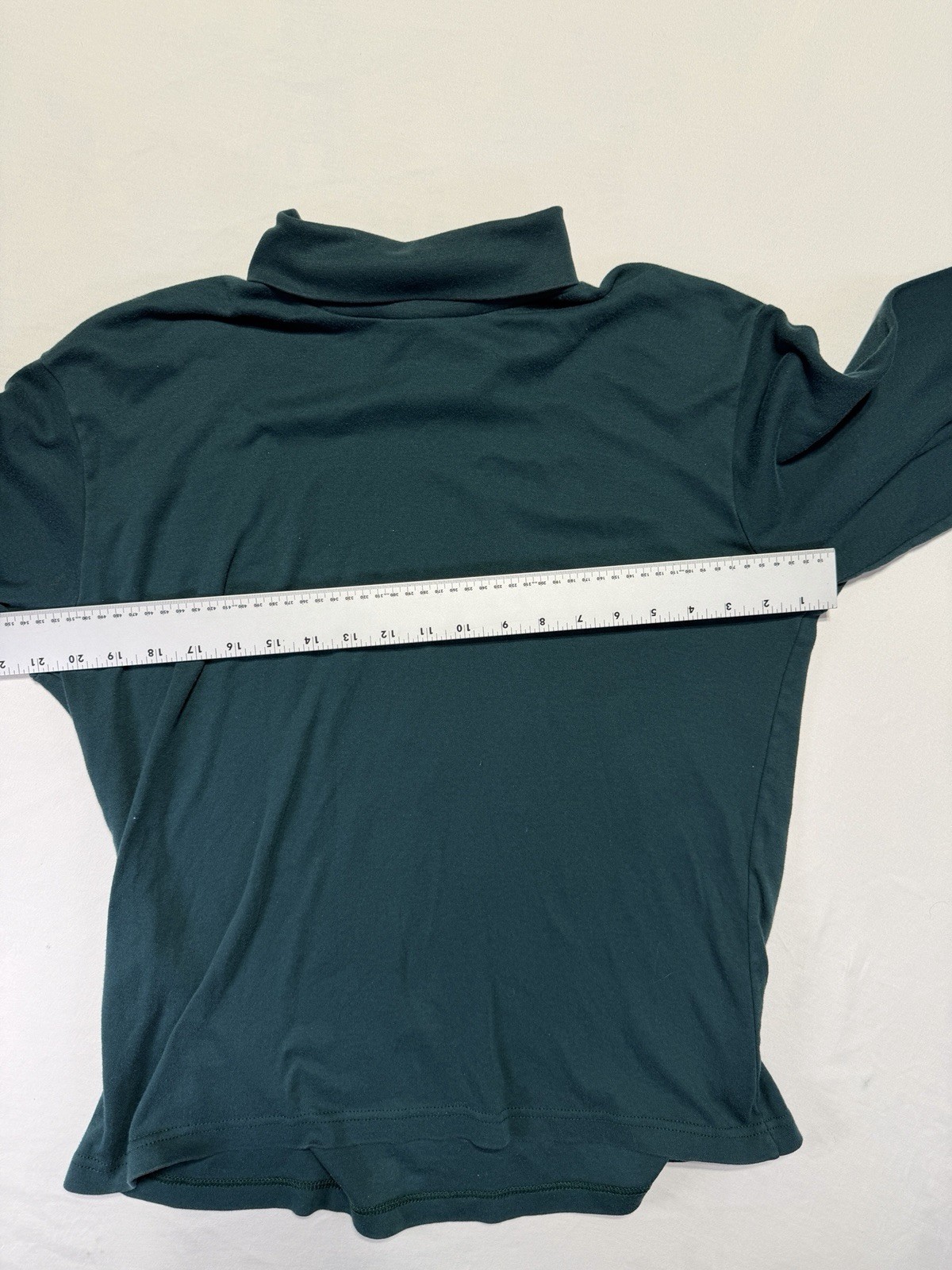 Vintage Bobbie Brooks Turtleneck Shirt Teal Green Stretch Knit Womens XL USA Mad