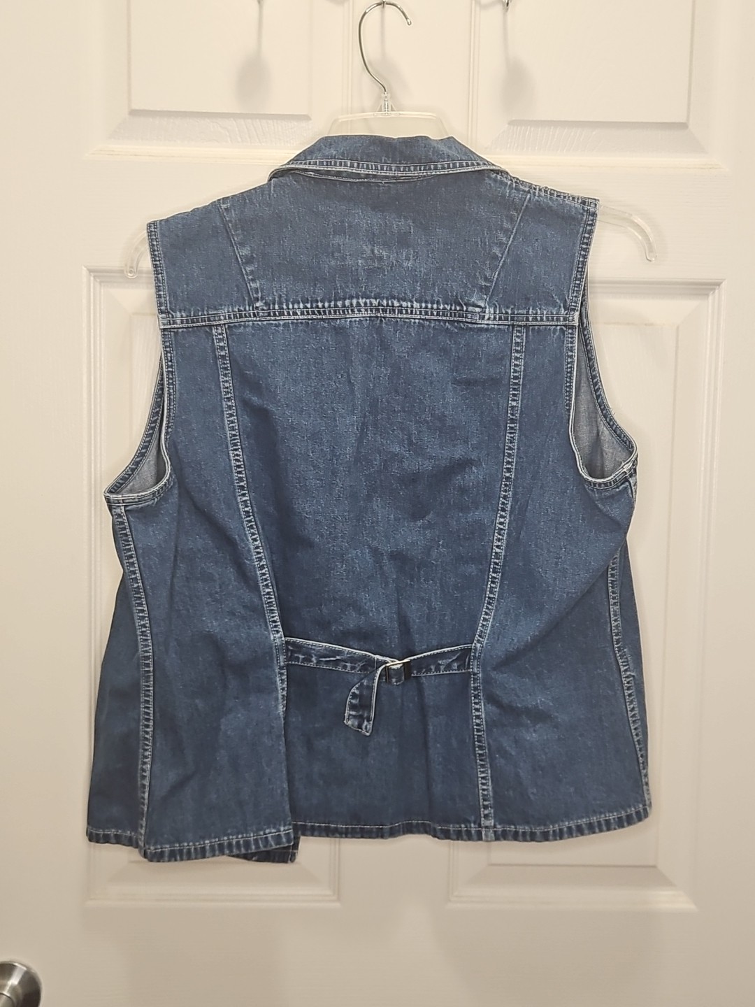Vintage Eddie Bauer Longline Denim Vest XL 90s Mom Cottagecore Preppy Normcore