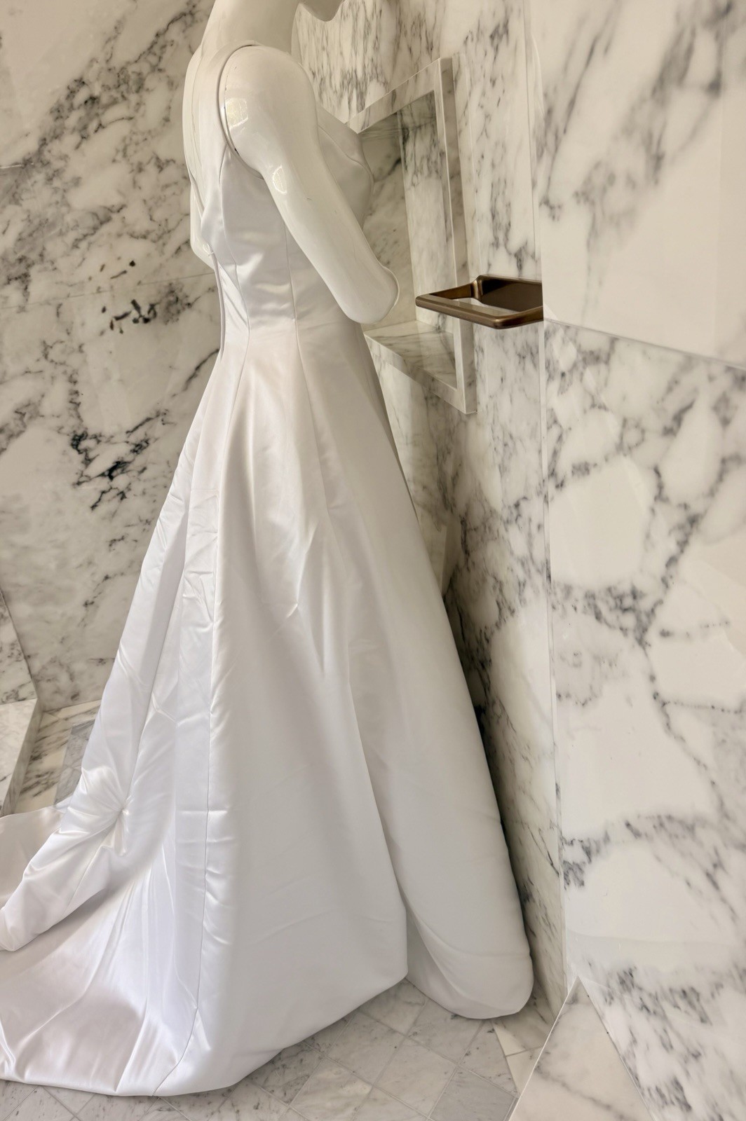 Prestige Bridal Satin Wedding Dress Size 10 Minimalist Ball Gown Chapel Train