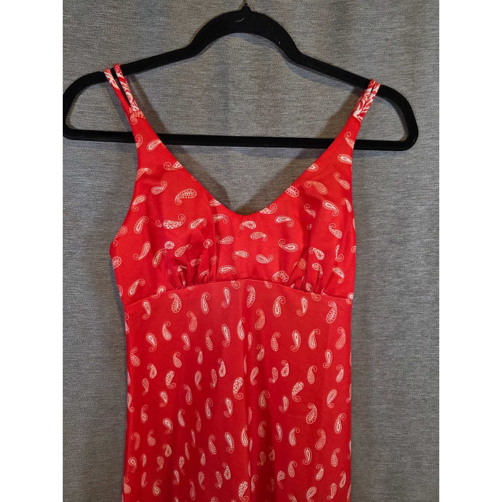 Vintage 70s Jack Hartley Inc Miami Red Bandana Boho Dress Sz Sm *READ*