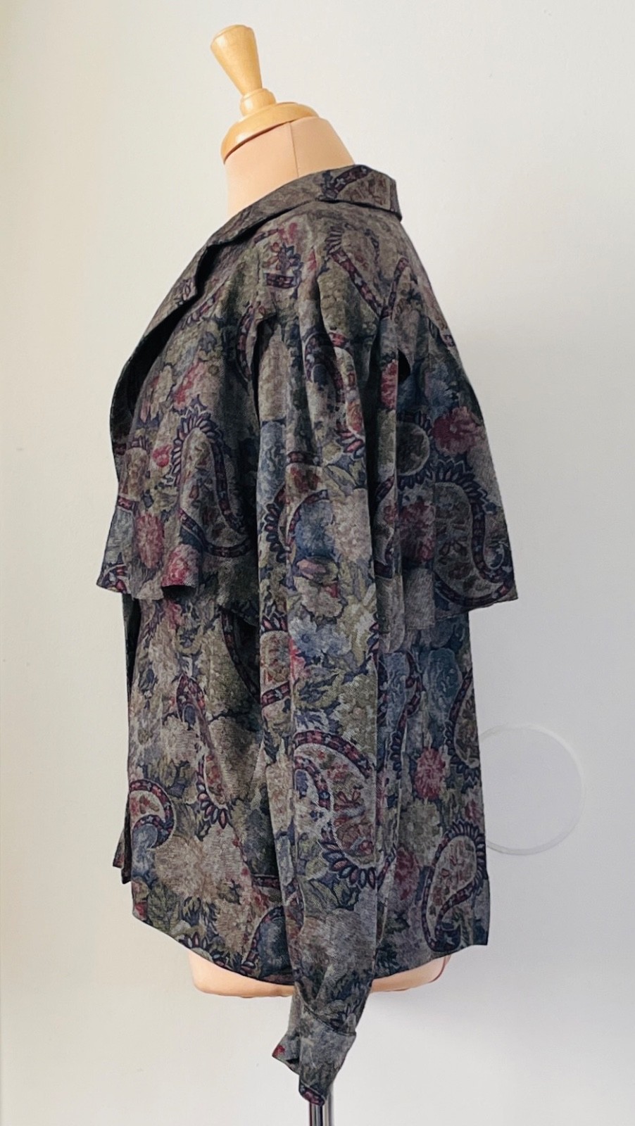 Vintage 80’s Ted Lapidus Paris Size 36 S/M Paisley Floral Jacket Blouse France