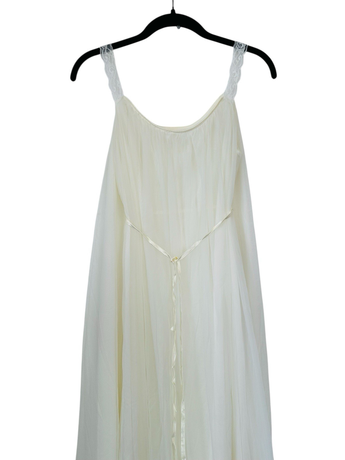 Vintage 70s Jenelle Of California Chiffon Lace Nightgown Dress Romantic Cottage