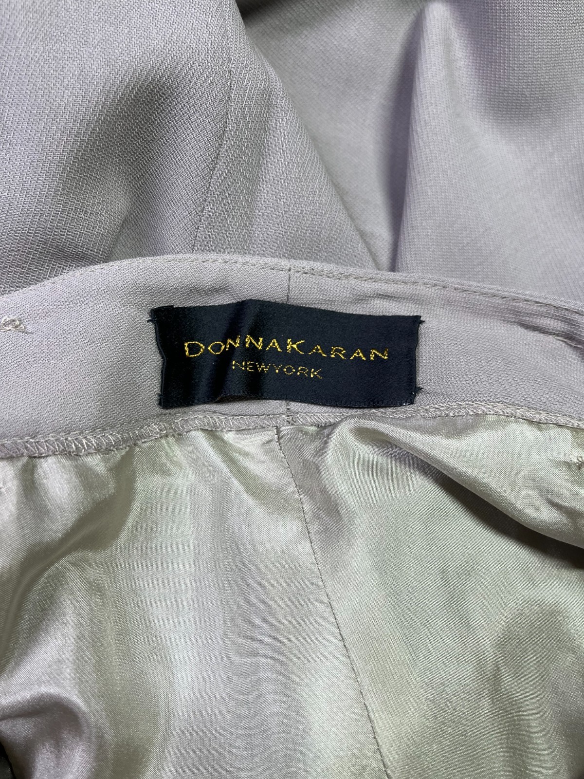 Vintage Donna Karan Size US 8 Grey Wool Pleat-Front Trousers Union Made *Flaws